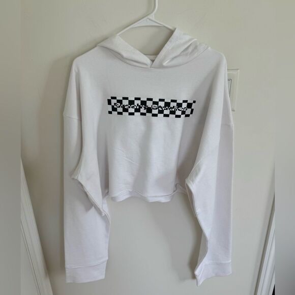 Brashy Studios Checkered Logo Cropped Hoodie Medium - Picture 1 of 6